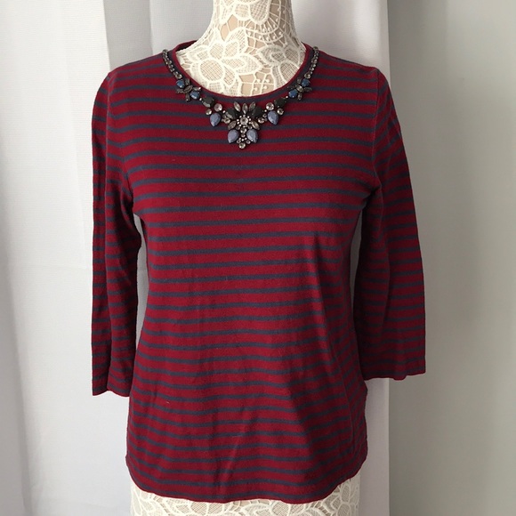 J. Crew Tops - J. Crew Jewel Striped Top